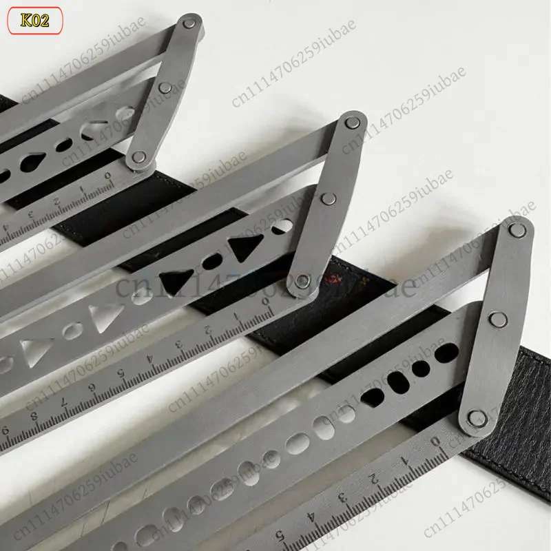 BK Stainless Steel Hole Punch Template Guide Tool For Bag Shoulder Strap Belt Leather Craft DIY Repair Positioning Ruler