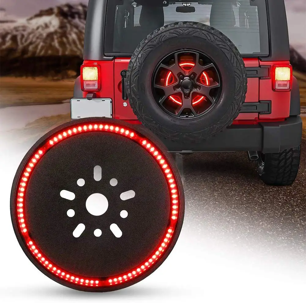 Spare Tire Brake Light For Jeep Wrangler TJ JK JL Unlimited Rubicon Sahara X Sport 1996-2023 Rear Tail Wheel Tyre Lamp