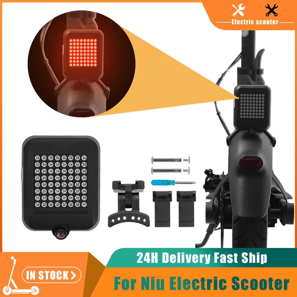 Tail Light USB LED Bright Rear Direction Indicator Lamp for Niu KQi1 KQi2 KQi3 Electric Scooter Safety Warning Turn Signal Light