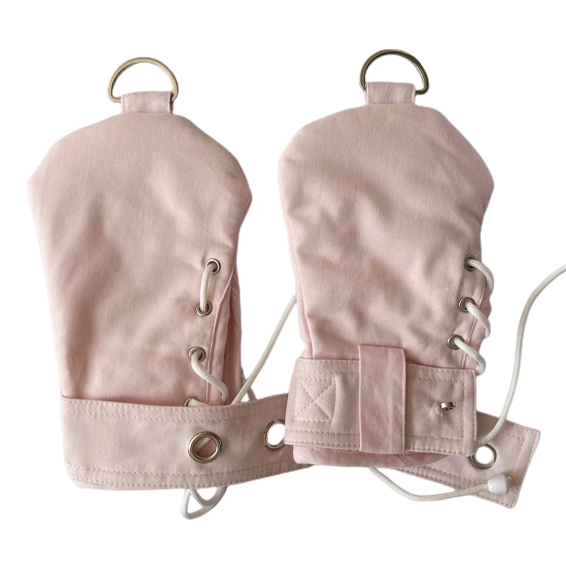 ABDL/DDLG-manopla acolchada de bloqueo, suave, rosa, Bondage, Bloqueable, BDSM, esposas, pata