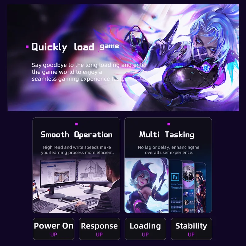 ‌ GUDGA M.2 NVMe SSD 1 تيرابايت/2 تيرابايت/4 تيرابايت PCIe4.0 7200 ميجابايت/ثانية متوافق مع PS5 |   لترقية أجهزة الكمبيوتر/الكمبيوتر المحمول/سطح المكتب