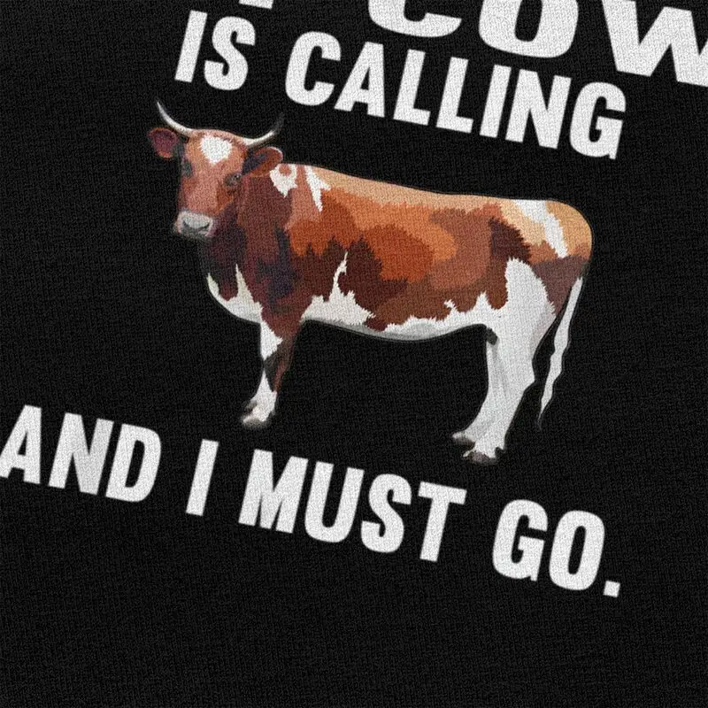 À la mode ma vache blanche brune appelle et je dois aller T-shirt hommes pur coton T-shirt ferme amoureux des animaux t-shirts de mode