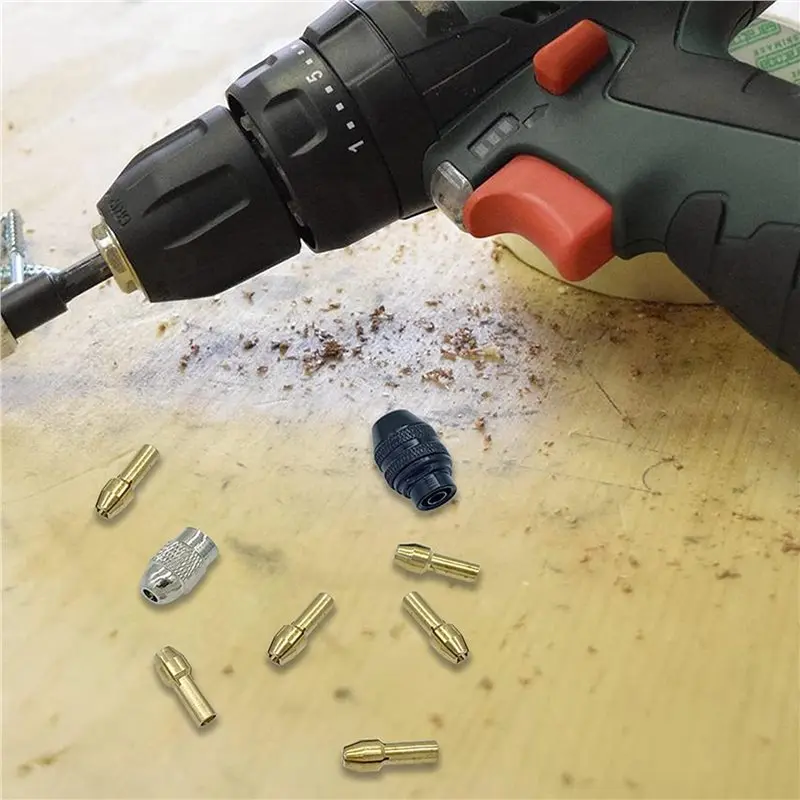 A02F-Drill Chuck Collet Set For Dremel, 22 Pcs Replacement 4485 Brass Quick Change Drill Nut Tool Set (1/32Inch To 1/8Inch)