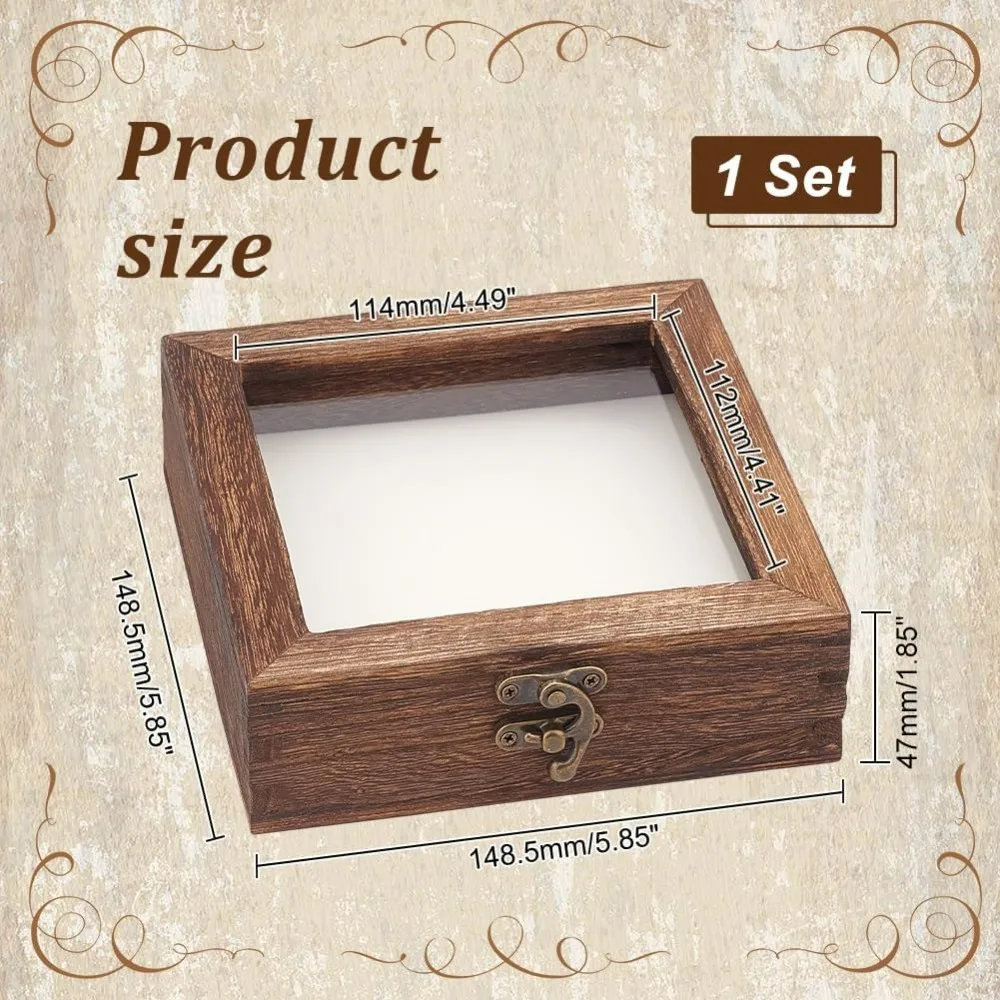 Insect Display Case Shadow Box for Insect Display with Clear Top Insect Specimen Storage Box Wood Storage Case