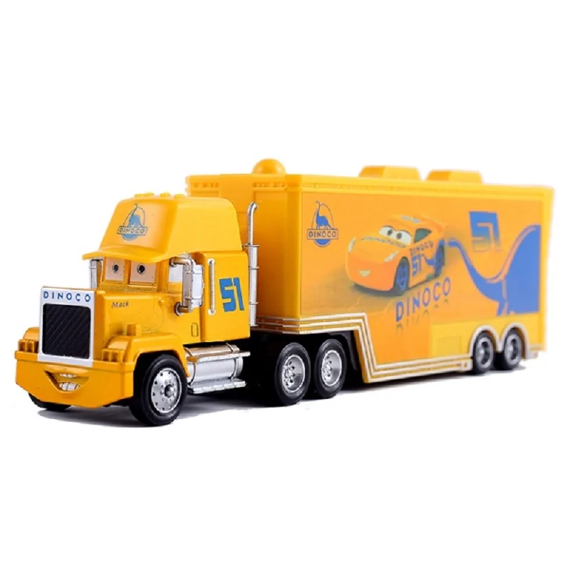 Disney Pixar Cars 2 3 Truck Toys Lightning McQueen Chick Hicks Uncle Mack Plastic Alloy Diecast Trailer Model Children Gift