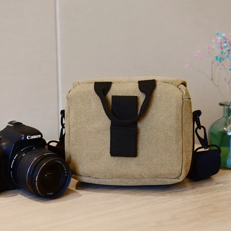 2023 New Canvas micro-single camera bag home dv camera bag telephoto digital camera bag shoulder