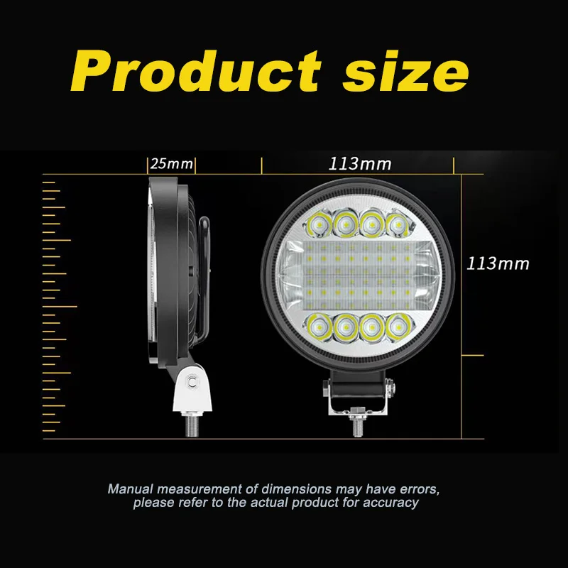 Luci da lavoro per trattori a LED, luci per baccelli a LED da 4 pollici 72W rotonde 12V 24V Barra luminosa da lavoro per luci di guida fuoristrada per camion Pickup SUV ATV