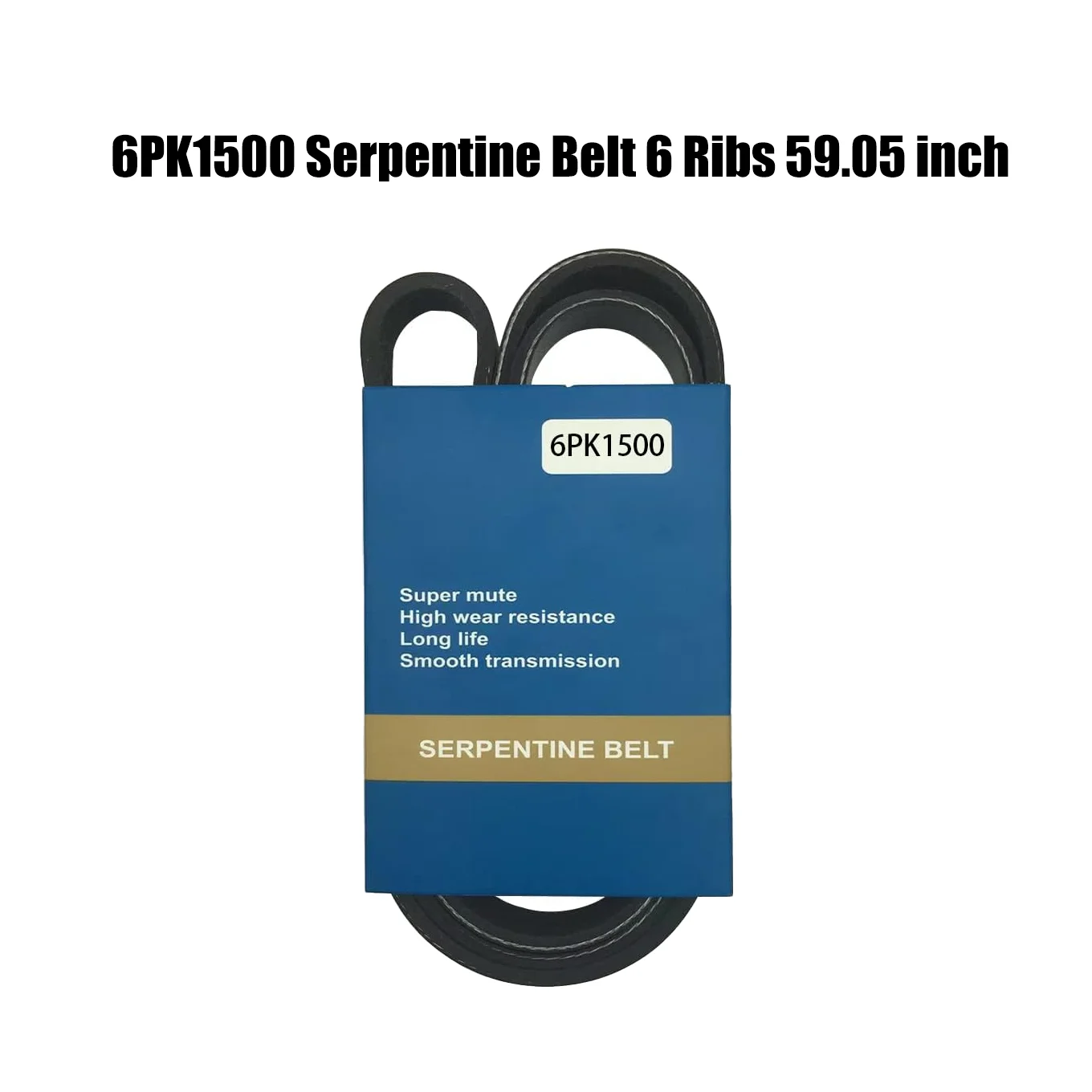 

6PK1500 Serpentine Belt 6 Ribs 59.05 inch for Aerostar 1986 LTD 1984-1985 Mark VI 1982-1983 Town Car1982-1985 Grand Marquis 1983