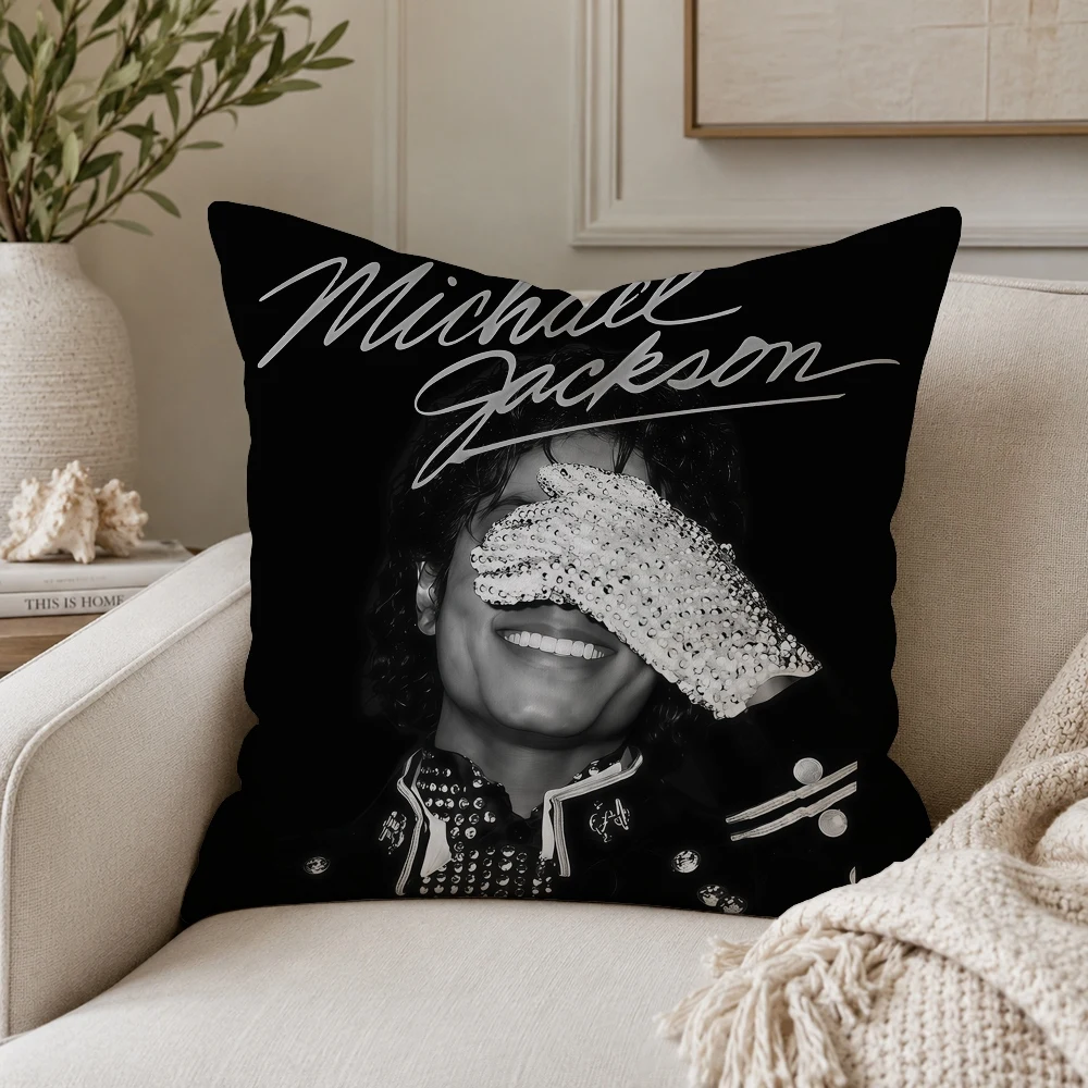 M-Michael J-Jackson Great SingerPillow Case Plush Pillow Cases Home Decoration Pillow Cover for Sofa Bed Chair Living Room