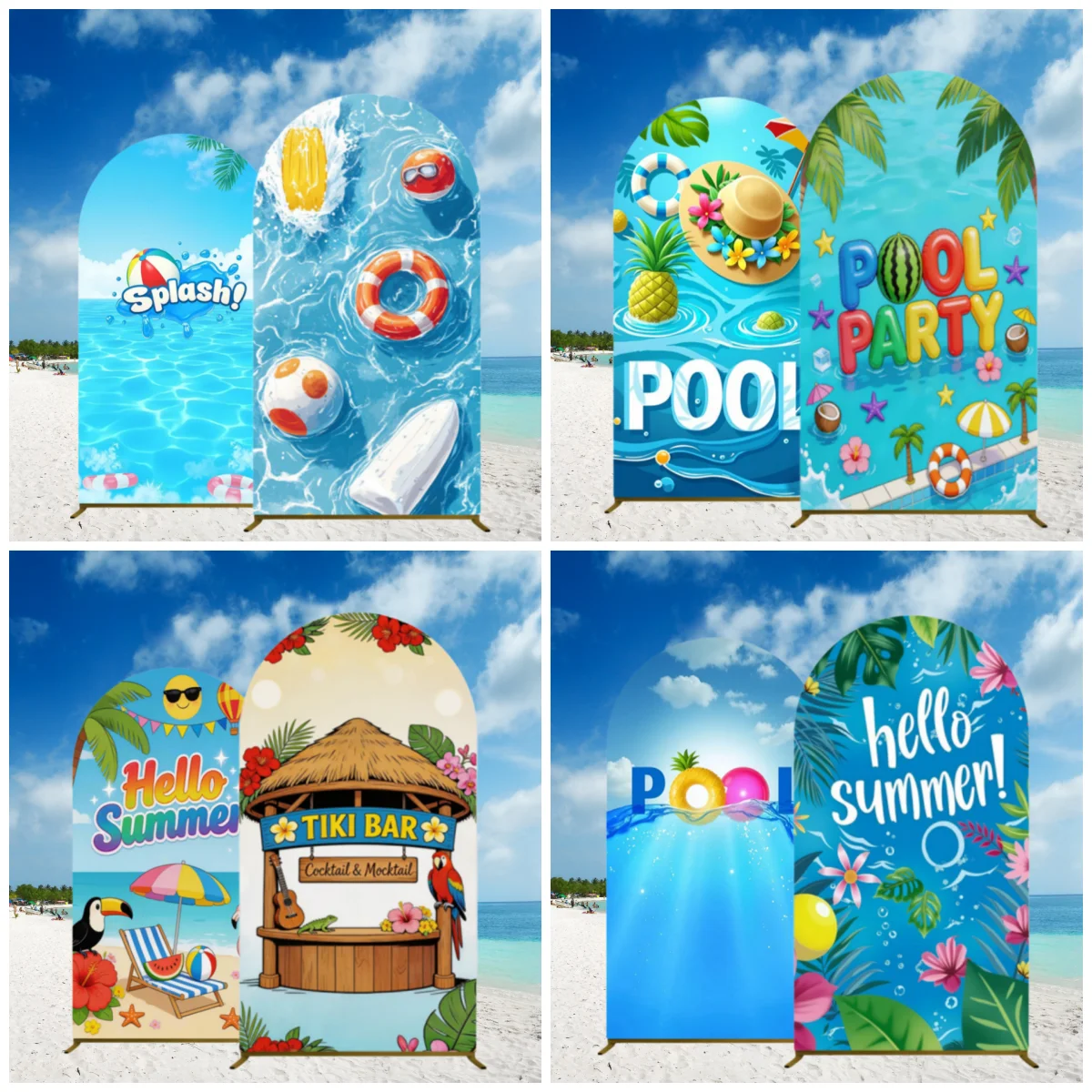 

Фон для фотосессий: Арка для летних вечеринок, односторонний, для бассейна, детского праздника, свадьбы, дня рождения, для взрослых, портретный