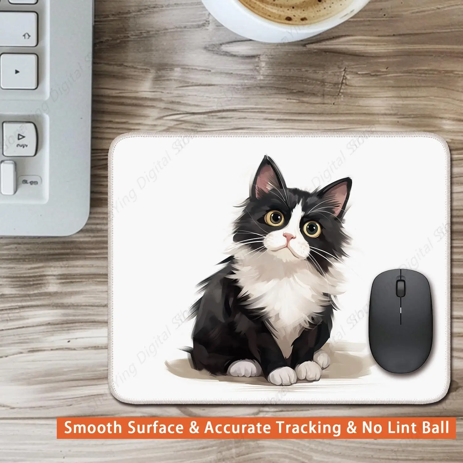 Cute Cat Pattern Gaming Mouse Pad Portable Laptop Anti Slip Rubber Durable Lock Edge Mouse Pad 18*22cm