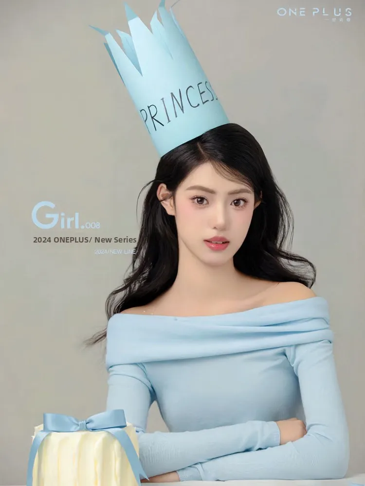 

2026 New Blue Style Portrait Photography Clothing Korean System Sweet Girl Art Photo Shoot Studio Background Props