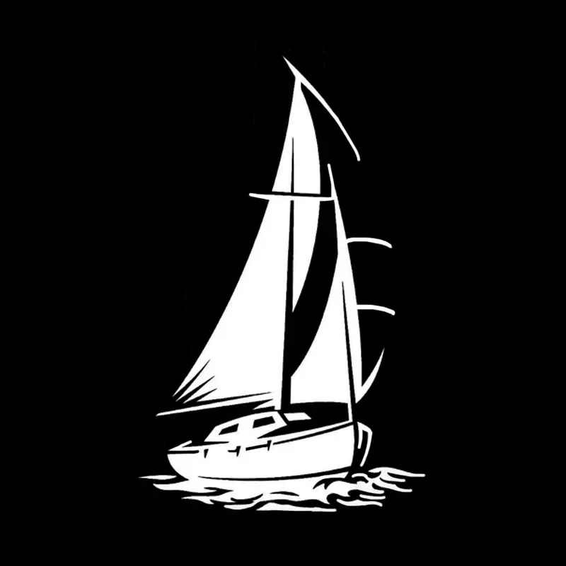 10*16CM Funny Yacht Boat Ship Sea Ocean Waves Animal Creative Decor Car Sticker High Quality Silhouette Vinyl Decal Stckers