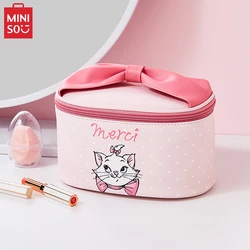 MINISO Disney Classic Marie Cat Series Bucket Cosmetic Bag Anime Cosmetics Storage Handbag Children's Toy Birthday Gift