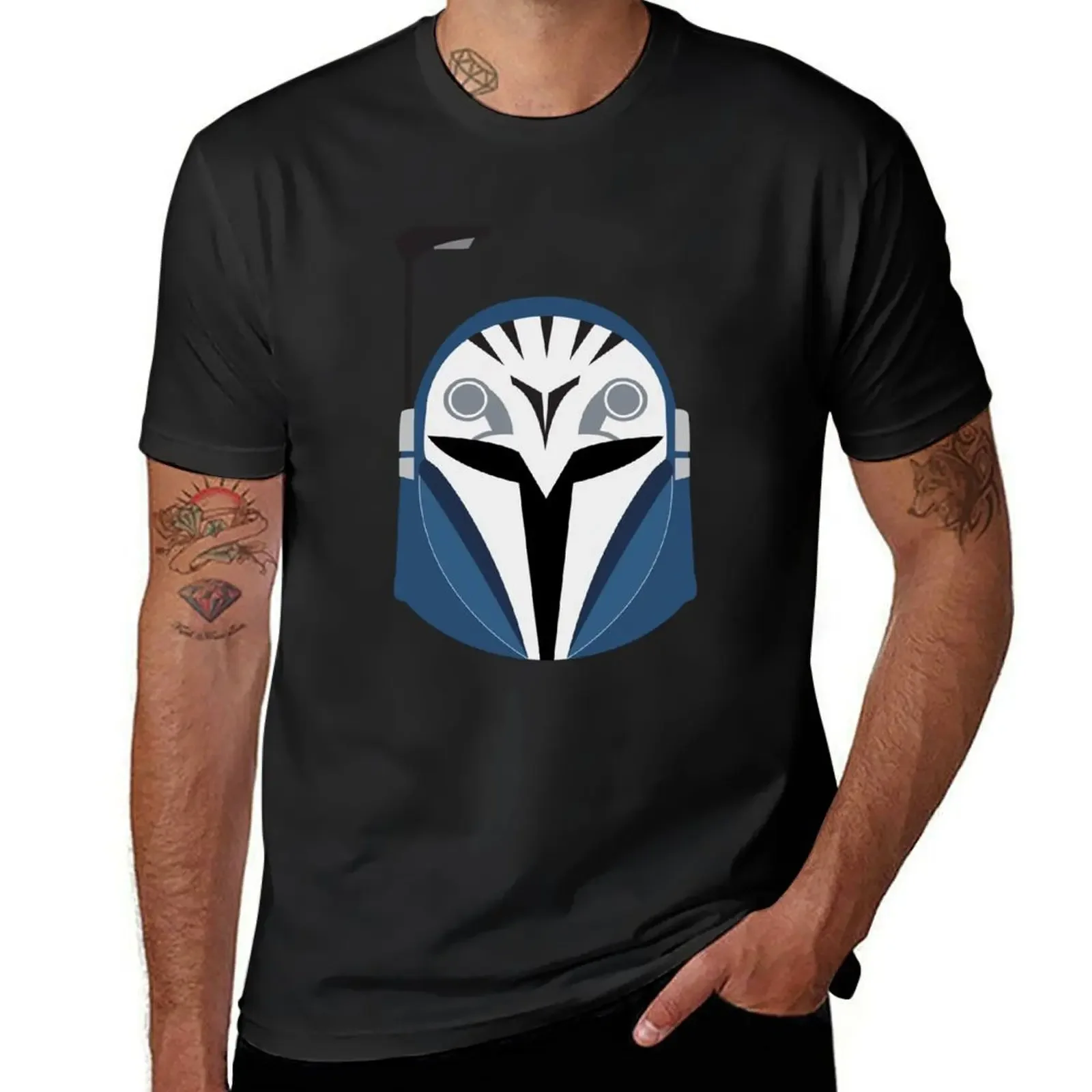 Bo Katan Helmet T-Shirt customizeds cotton graphic tees oversized Men's cotton t-shirt