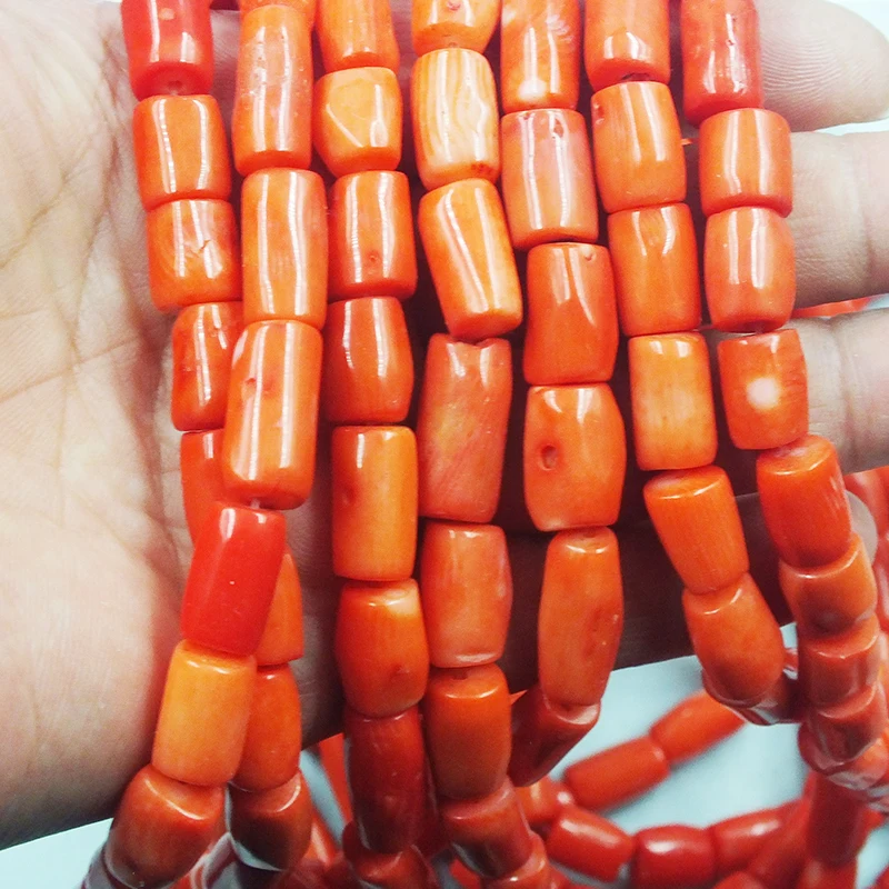 2kg 8-9MM thick Natural Orange Coral Loose Beads. DIY. handmade maker. best product