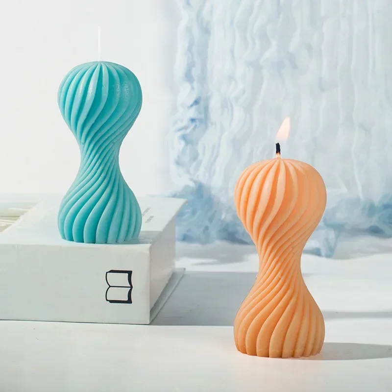 Wave Spherical Column Silicone Candle Mold Diy Handmade Aromatherapy Candle Soap Gypsum Crafts Resin Molds Home Decoration Gifts