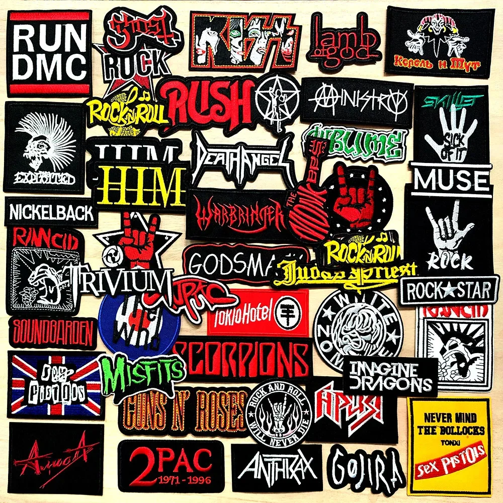 Band ROCK PUNK Cloth Mend Decorate Iron On Patch Clothes Apparel Sewing Decoration Applique Sew On Patches For Clothing Music