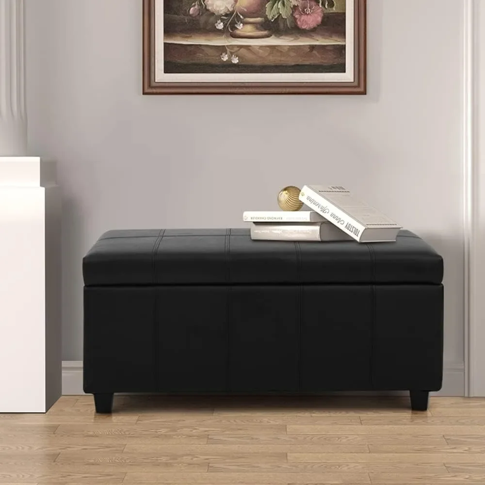 

Furniture,36Inch Lift-Top Storage Ottoman Bench With PU Upholstery,stool Chair