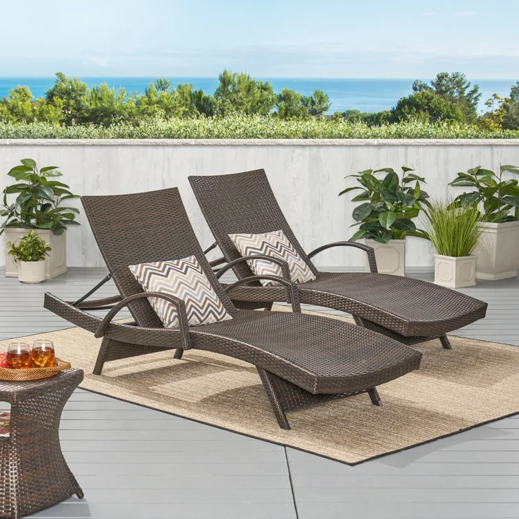 

New Design Sun Lounger Swimming Pool Teak Chairs Outdoor Lounge Double Beach Bed Outdoor Furniture Modern Garden Set