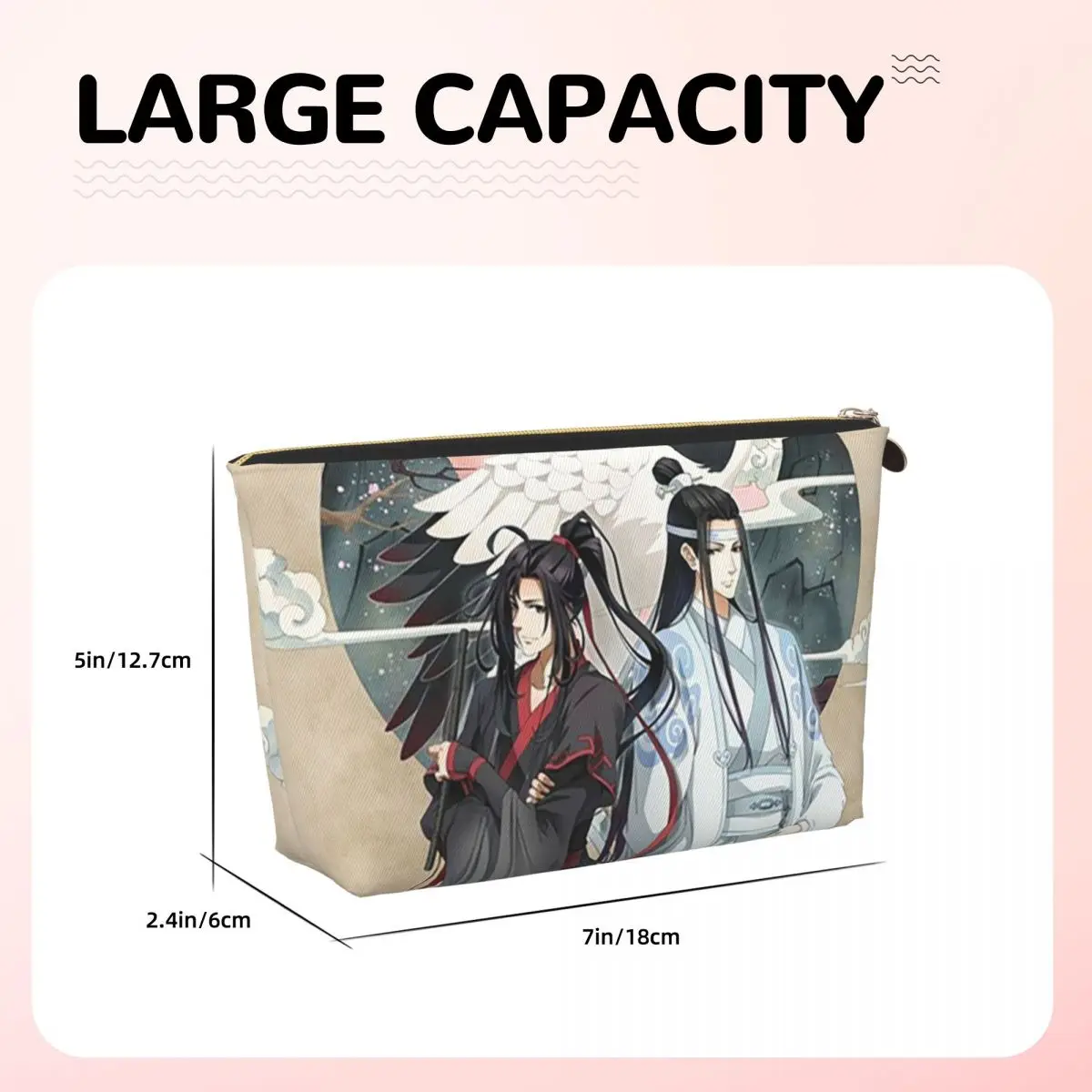 لان وانغجي الأزرق ساكورا الفن الجامح مو داو زو شي جوسو لان حقائب مستحضرات التجميل النسائية السفر ماكياج المنظم الحقيبة تخزين أدوات الزينة #2