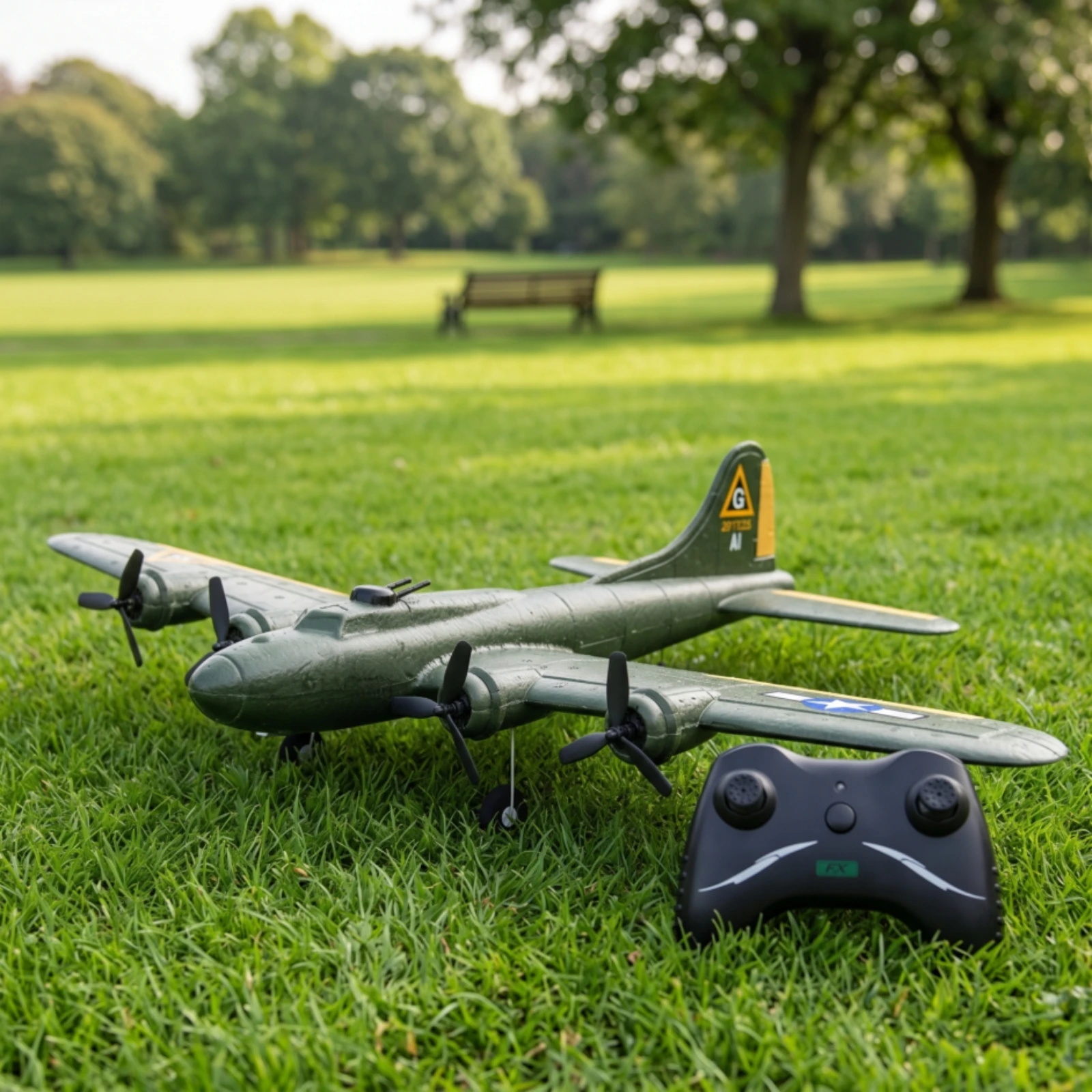 Foam RC Airplane Two-Channel RC Glider with Lights Model Aircraft with Lights Lightweight Glider with Light Strips Durable