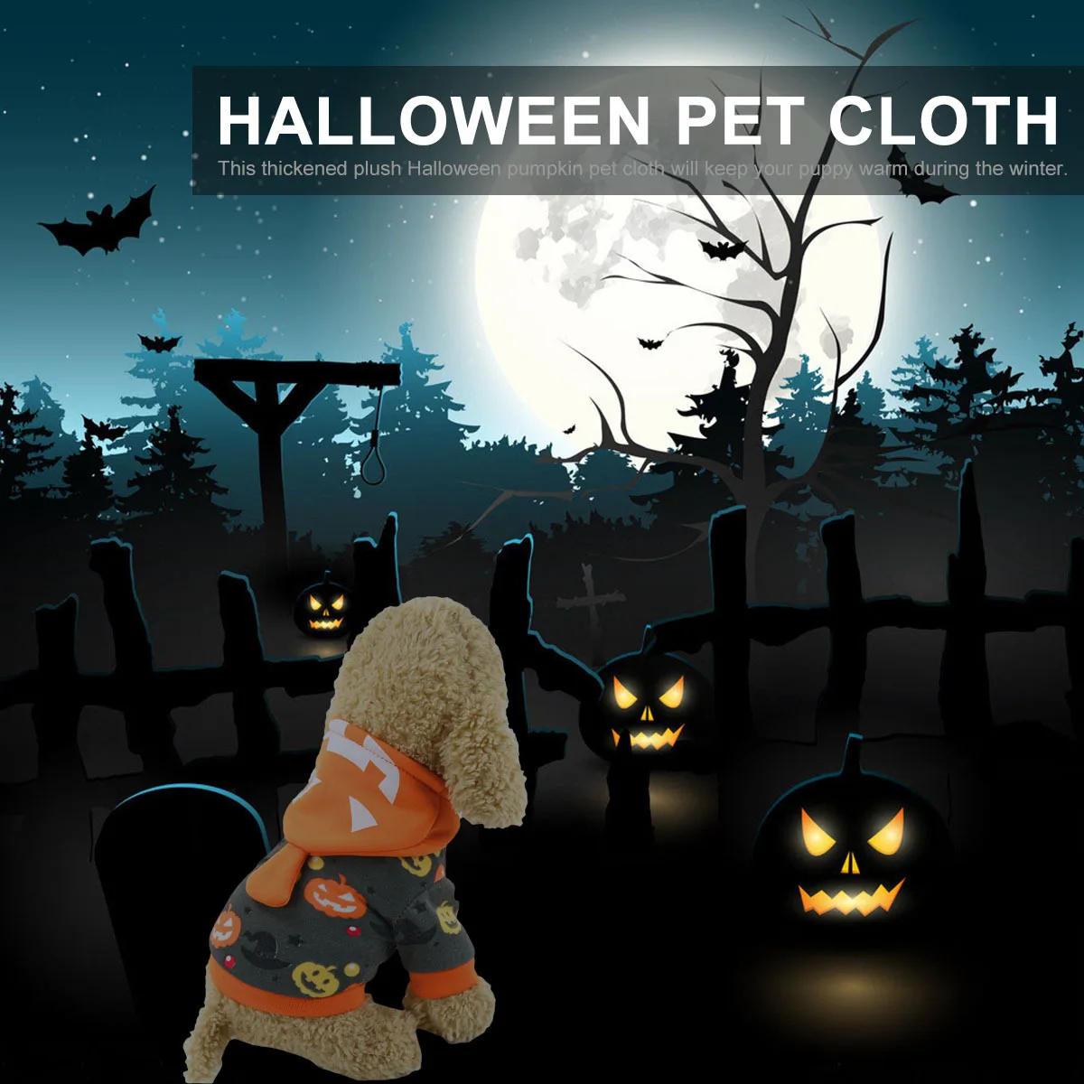 

Pumpkin Pet Clothes Thickened Warm Halloween Costume Adorable Puppy Pet Cosplay Festival Apparel Puppy Funny Clothes