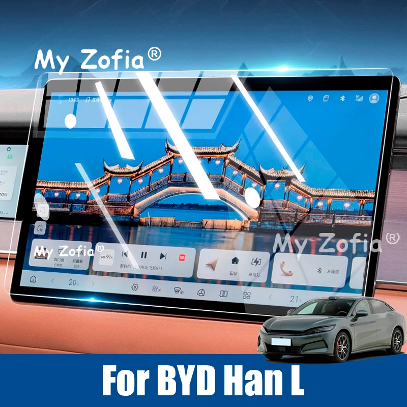 

For BYD Han L 2025 2026 Car Screen Tempered Film Central Control High-definition Instrument Panel Navigation Film Accessories