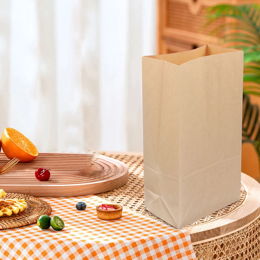 

20Pcs Kraft Paper Bags Oilproof Waterproof for Biscuits Coffee Tea Desserts Gatherings