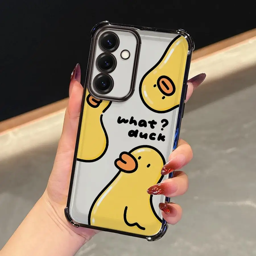 Phone Cover Case for Samsung Galaxy A27 A13 A21s A15 A57 A24 A33 A52 A17 A16 A37 A26 A35 A36 A25 Cute Duck Cartoon