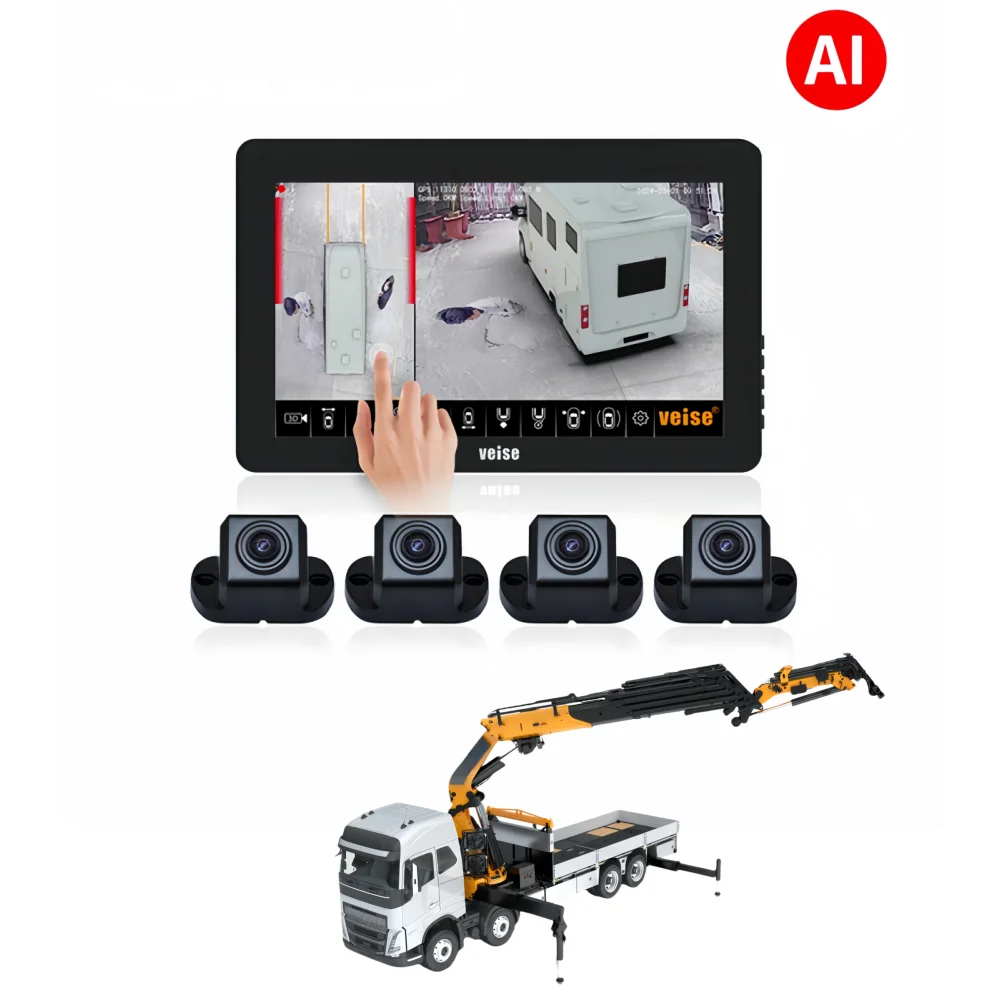 

Truck Crane 4CH 360 3d Cameras Blind Spot Detection Anti Collision System With DMS Remote Vehicle Management