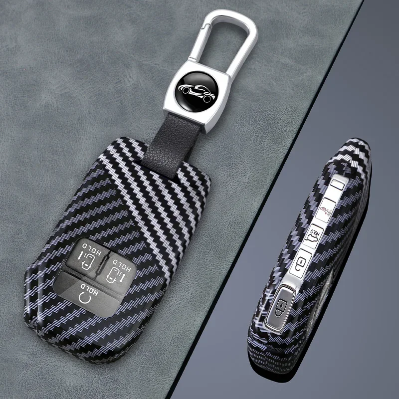 PC Carbon Fiber Car Key Case Cover for Kia 2021 2022 For Carnival 6/7 Buttons KA4 EX SX LX For Fiesta 2023