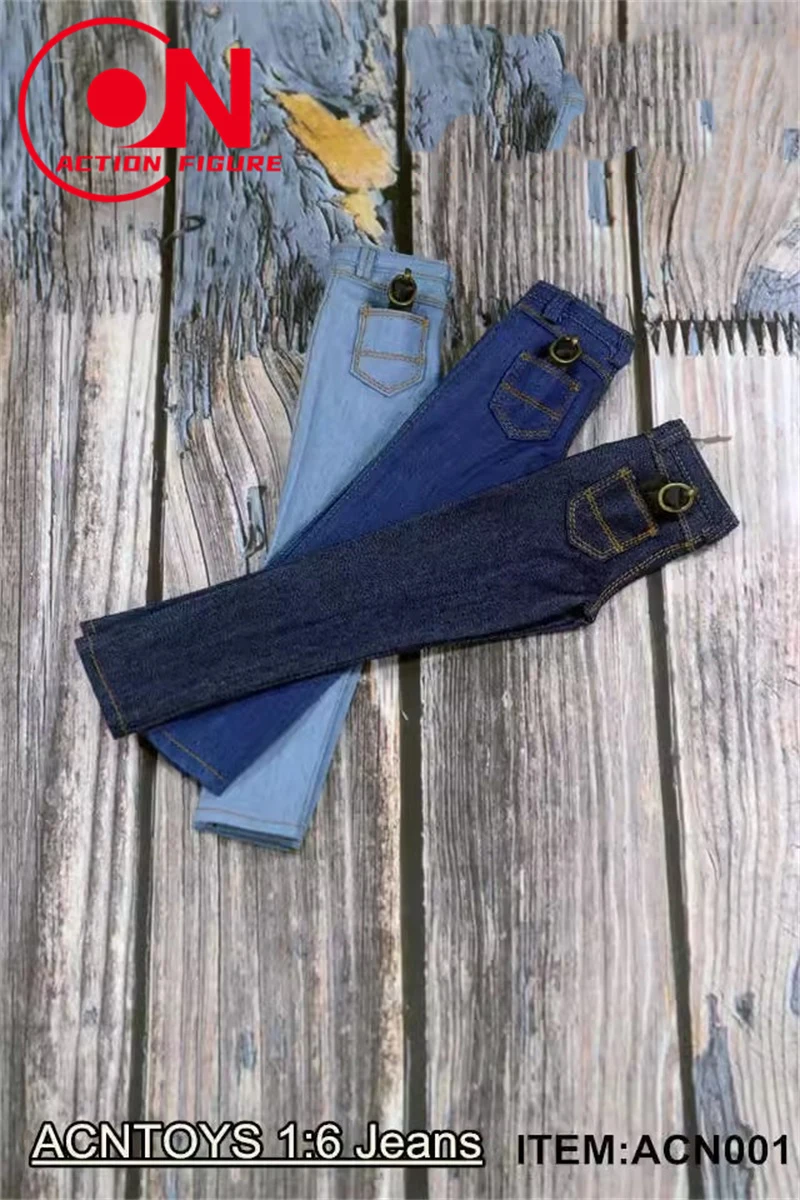 Acntoys Acn001 1/6 Schaal Mannelijke Slanke Jeans Broek Broek Broek Kleding Model Fit 12 Inch Soldaat Action Figure Body Poppen Speelgoed