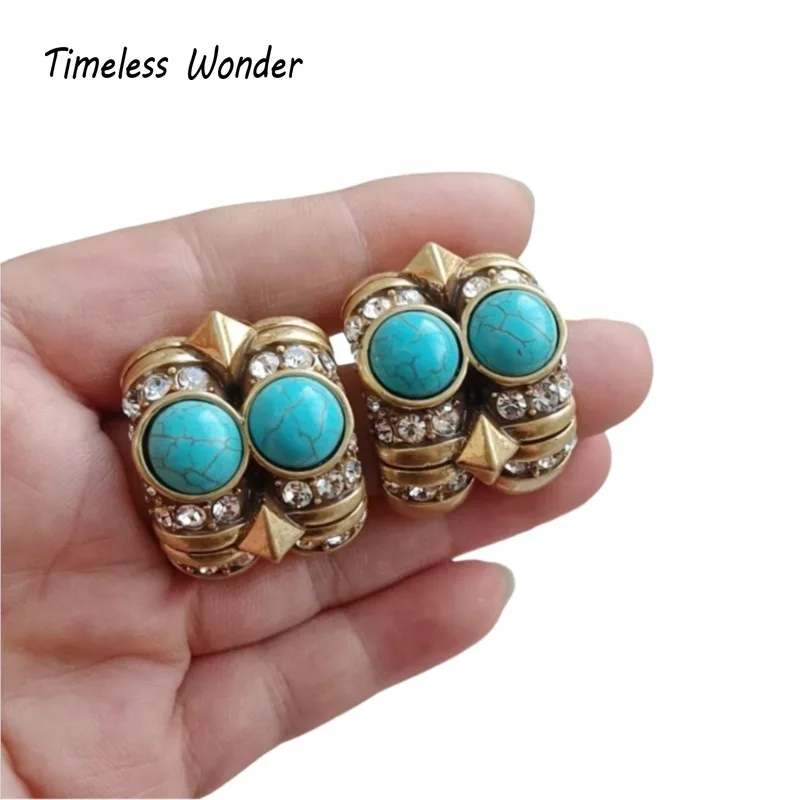 

Timeless Wonder Fancy Zircon Geo Stone Stud Earrings for Women Designer Jewelry Runway Rare Cute Gift Sweet Vintage 5152