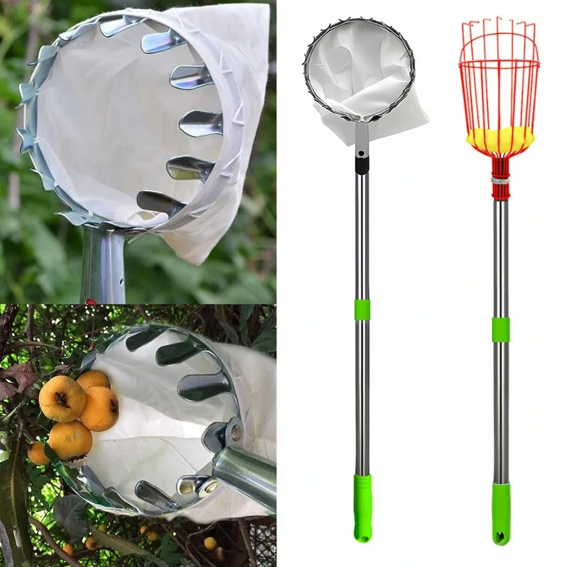 

Fruit Picker Plastic Fruit Picking Tool Catcher with Storage Bag Stainless Steel Orchard Bayberry Jujube Picking Supplies