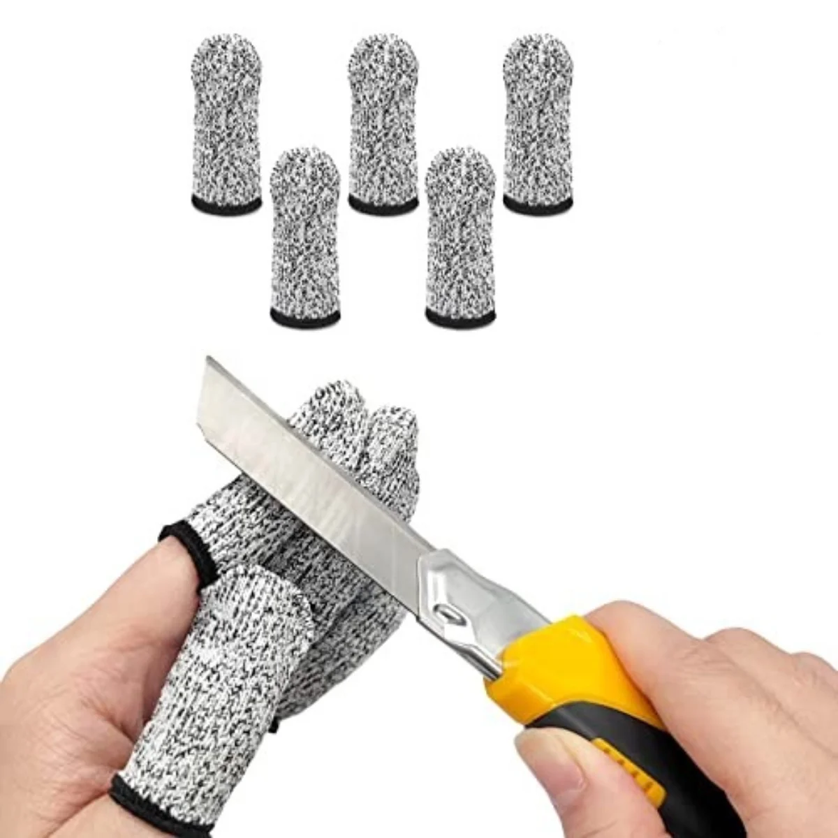 

5 шт. дышащие устойчивые к порезам напальчники многоразовые прочные нескользящие перчатки для большого пальца для работы на кухне