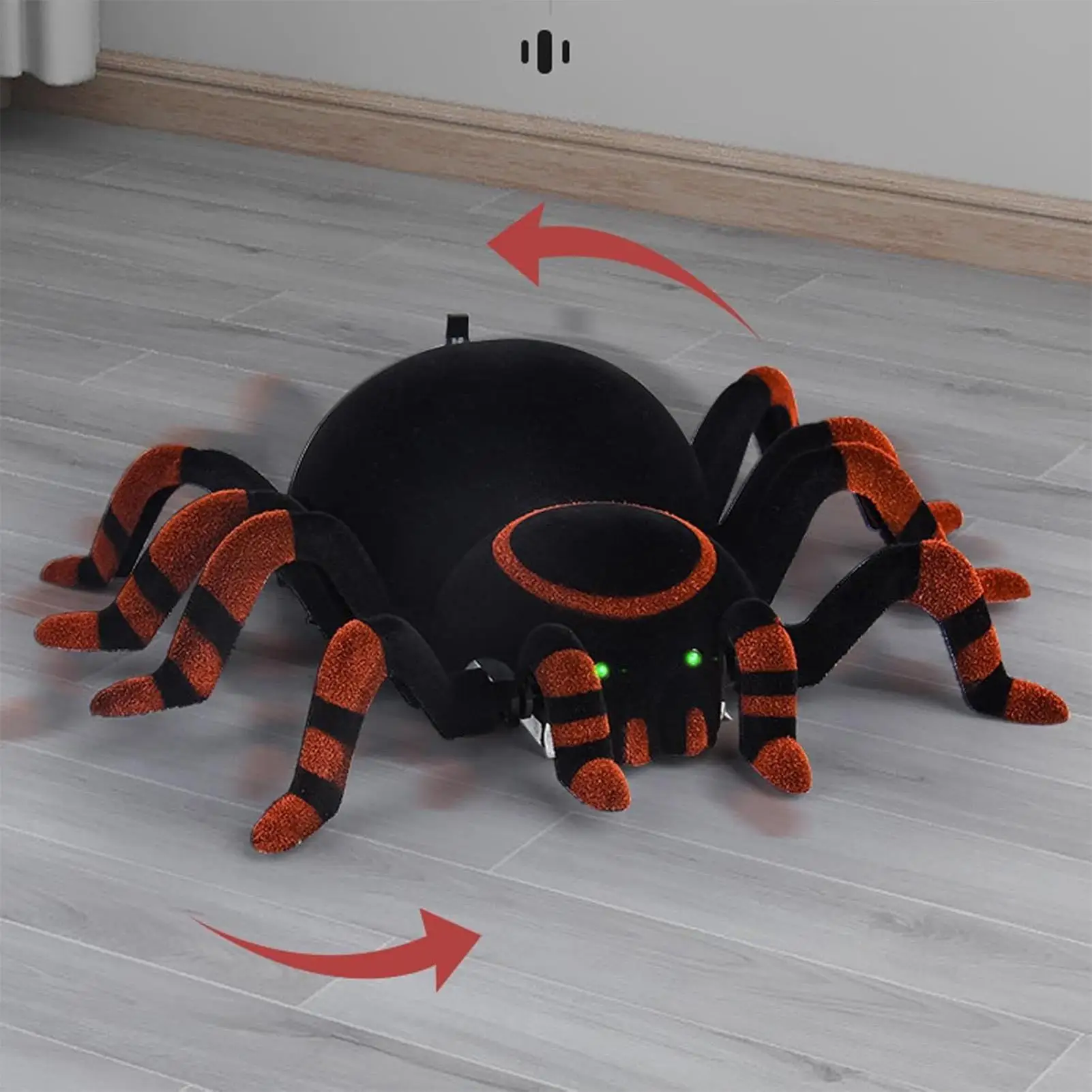 

Интерактивная игрушка-паук с дистанционным управлением и светом и звуком, черный аниматронный паук, игрушки для восхождения для игр, образования, развлечений для мальчиков