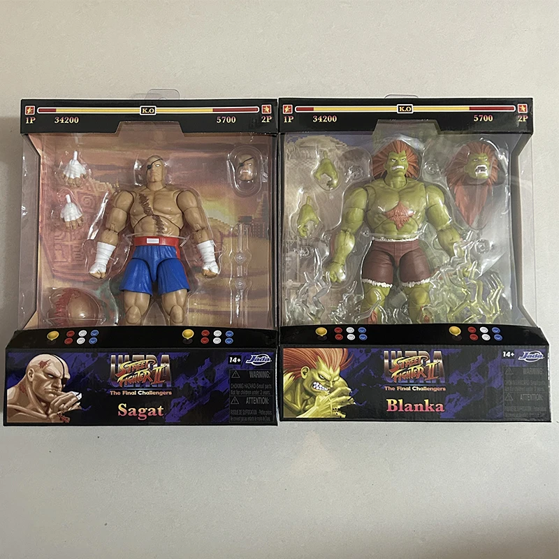 

Blanka Sagat Figure Game Street Fighter Wave 4 Action Figuras Jada Toys 6-Inch GK Statue Anime Model Peripheral Gift for Kids