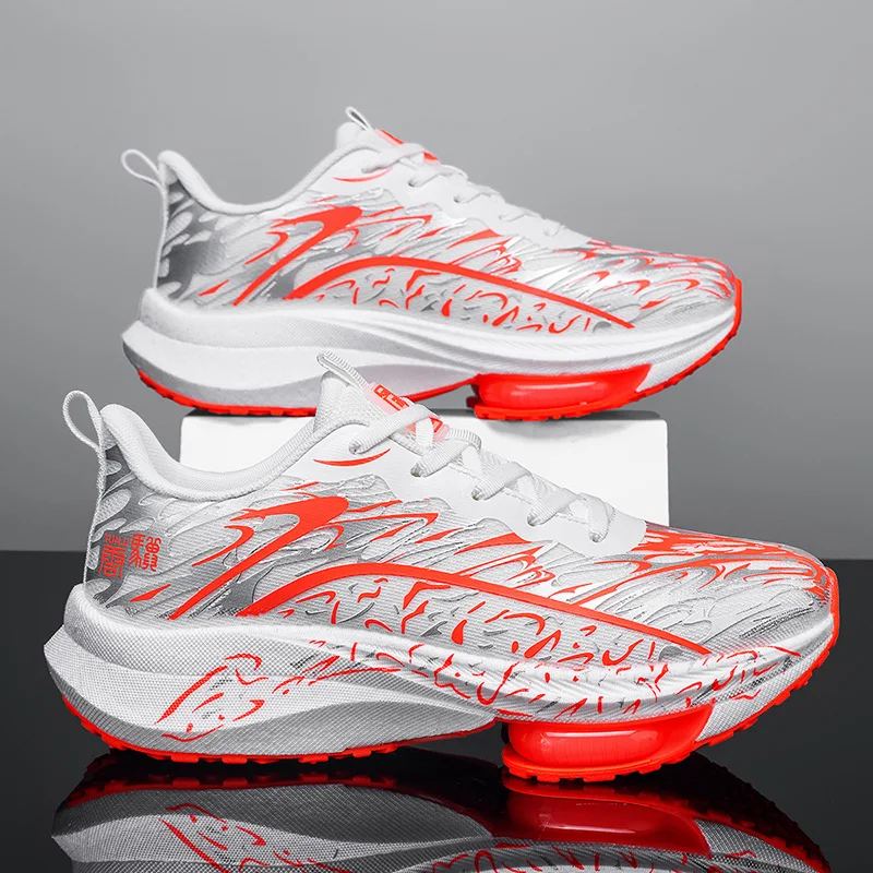 

Marathon Running Shoes Men Women Road Jogging Air Cushioning Sports Training Shoes Mesh Breathable Light Comfy Sneakers 36-44