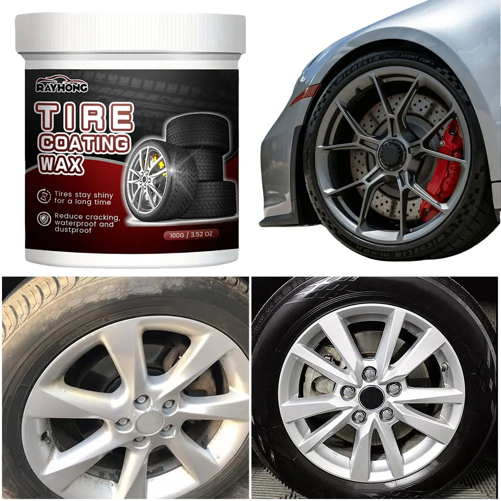 

100g Auto Tire Cleaning Wax Brightening Powerful Car Wheel Cleaning Coating Wax Tyre Wheel Rims Cleaning Wax Vehicle Accessories