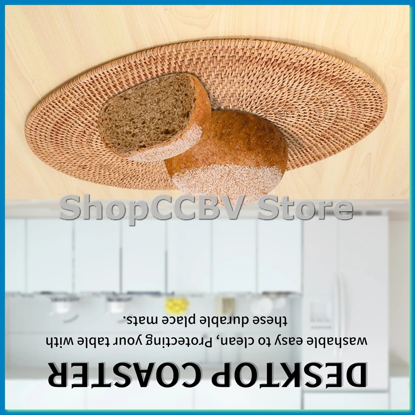 

Тканые салфетки из ротанга, овальные круглые коврики для стола, нескользящий тепловой коврик, натуральный универсальный коврик для столовых приборов 30X40cm-A50M