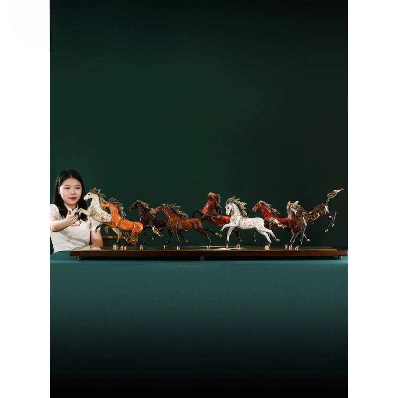 

Brass lacquer Ba Jun Pentium horse ornament boss office entrance craft