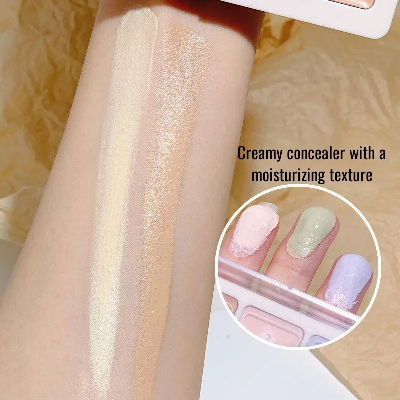 Concealer Palette Cream 5Colors Conceal Spots Acne Marks Spots Pimples Conceal Dark Eye Circles Tears Lines With Concealer Brush