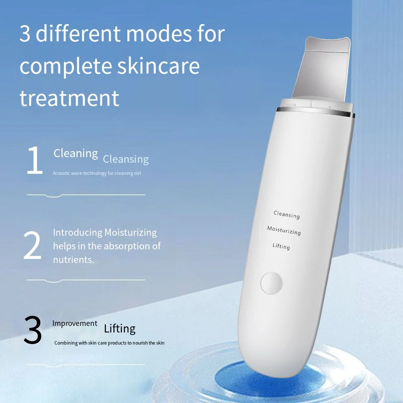Gezichtshultrasone mee-eter verwijderaar voor poriënreiniging. Reinigingsapparaat voor het verwijderen van mee-eters en acne. Diep reinigend hulpmiddel