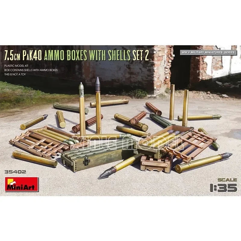 

Комплект пластиковой собранной модели MiniArt 35402 7,5 см, боеприпас PaK40 с шариком для гарматы, набор 2 1/35