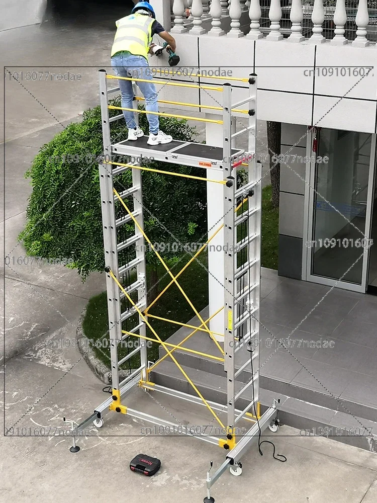 Aluminum Alloy Scaffolding Movable Telescopic Scaffold Factory Direct Folding Engineering Ladder Platform.