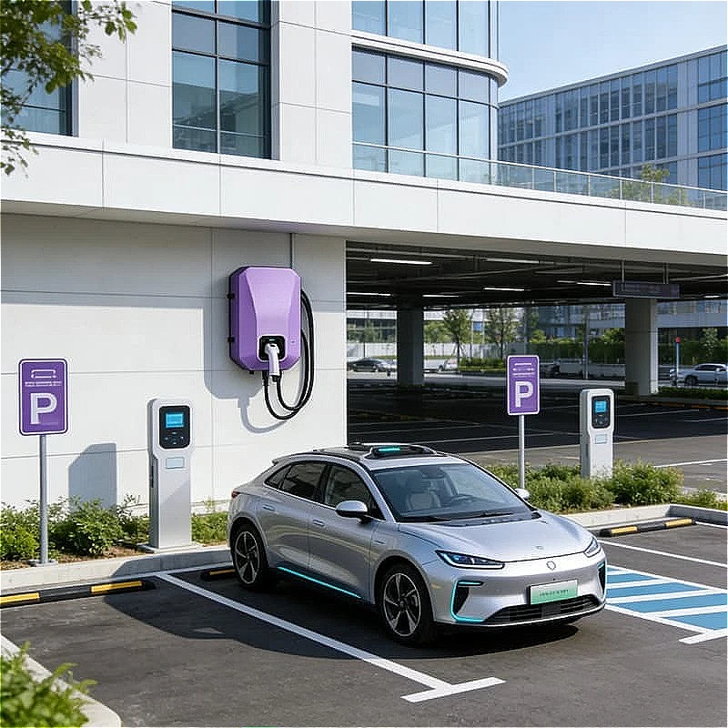 EV Charging Station 22kW30kw60kw AC Wallbox with Dual Gun Electric Vehicle Charger for Apartment Shared Parking Custom Hot Sale