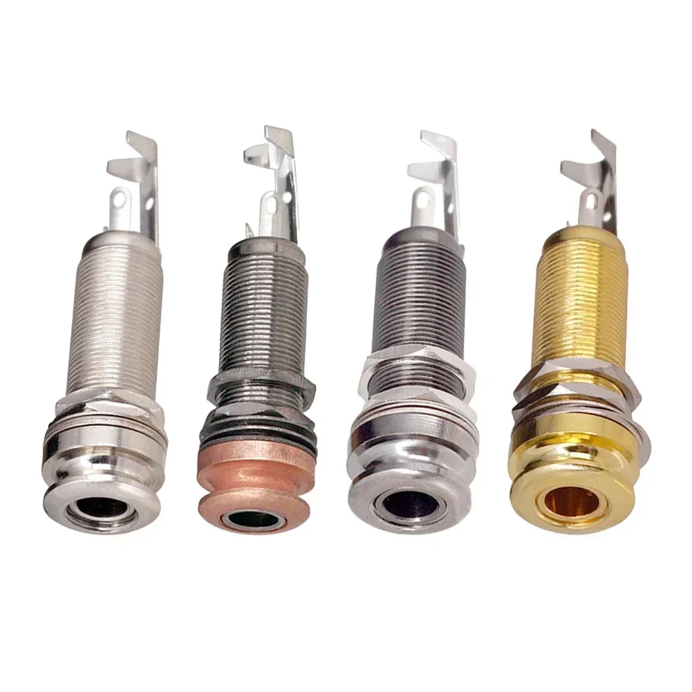 Threaded Cylinder Output Strap EndPin For Electric Guitar Bass Endpin Jack Output Jacks 6.35mm Stereo 1/4Inch Socket Plug
