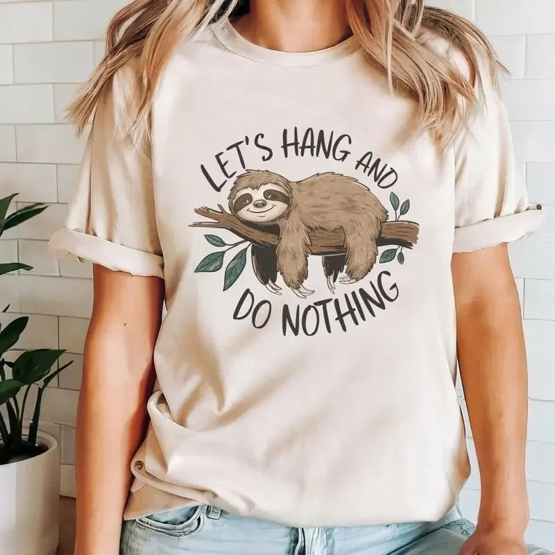 Funny Sloth T Shirt Cute For Lover Lazy Let's Hang And Do Nothing Great Animal