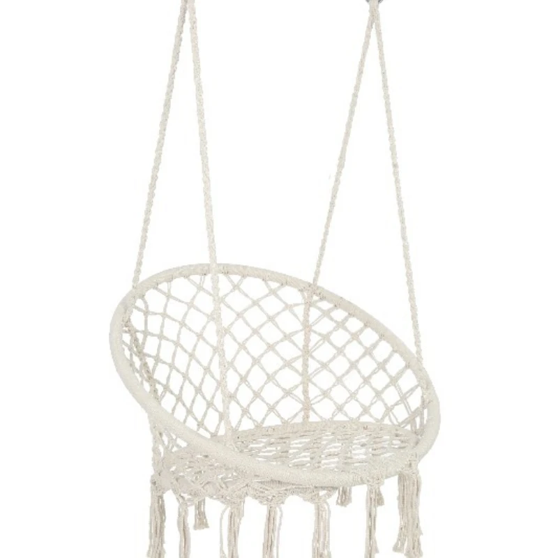 Hammock Chair Swing  Max 330 Lbs Hanging Cotton Rope Hammock Swing Chair for Indoor and Outdoor